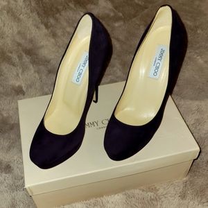 Jimmy Choo Purple Sued Pumps